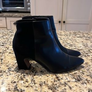 Hawthorn black leather and suede booties size 6 with 2” heels.